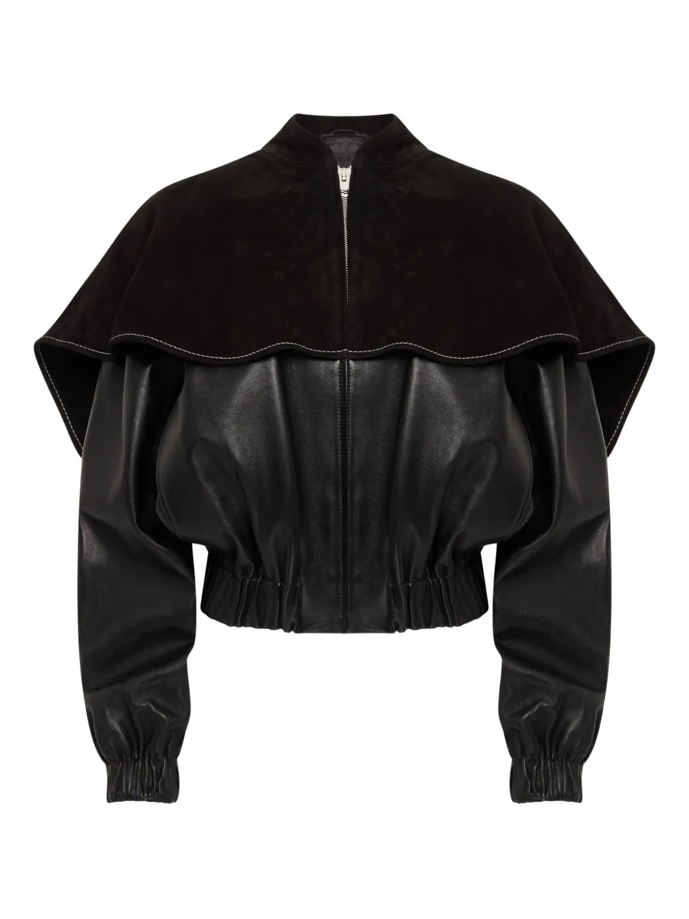 JW Anderson oversized-collar Leather Jacket | Black | FARFETCH | Farfetch Global
