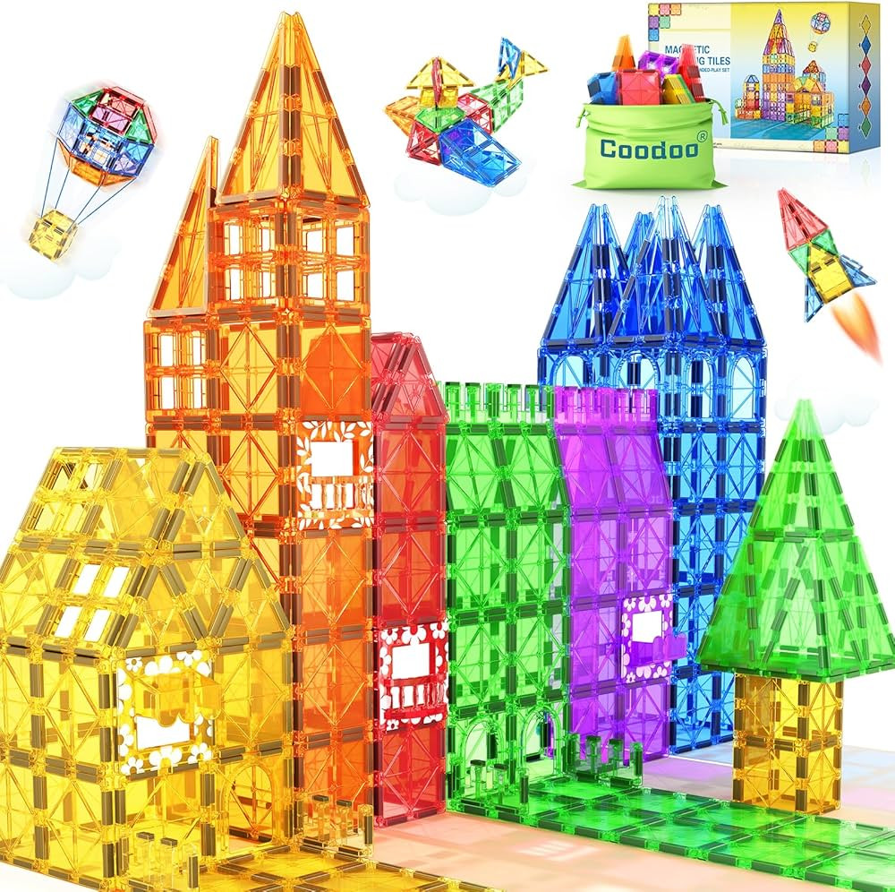 60 PCS Magnetic Building Tiles - Kids STEM Magnetic Blocks Sensory Toys Games for Boys & Girls Ag... | Amazon (US)