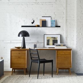 Mid-Century Modular Desk w/ 2 File Cabinets (70") | West Elm (US)