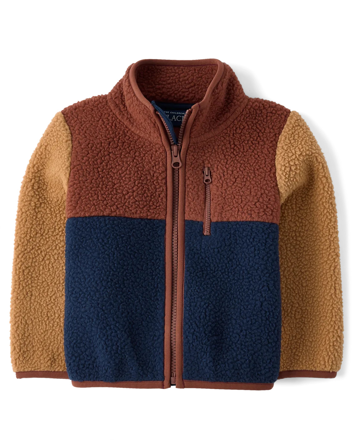 Baby And Toddler Colorblock Sherpa Zip Up Jacket - brown | The Children's Place