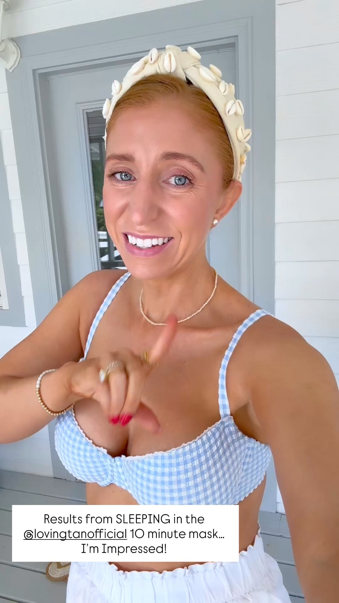 I slept in the 10 minute mask! Obsessed with the results!





Spray tan 
Sunless tanner 
Blue gingham bikini 
Beach outfit 
Vacation outfit 
Resort wear 
Swimwear

#LTKootd #LTKSeasonal #LTKSwim