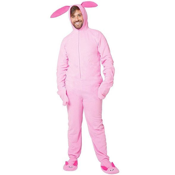 A Christmas Story Men's Ralphie Deranged Pink Bunny Suit Hooded Pajamas | Target