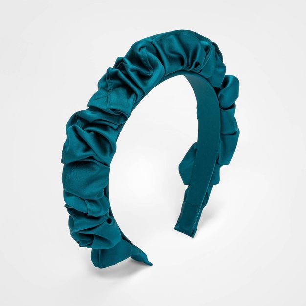 Girls' Satin Ruffle Headband - art class™ Teal | Target