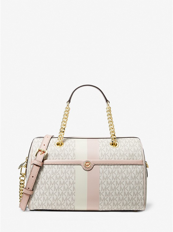 Blaire Medium Logo Stripe Satchel | Michael Kors US