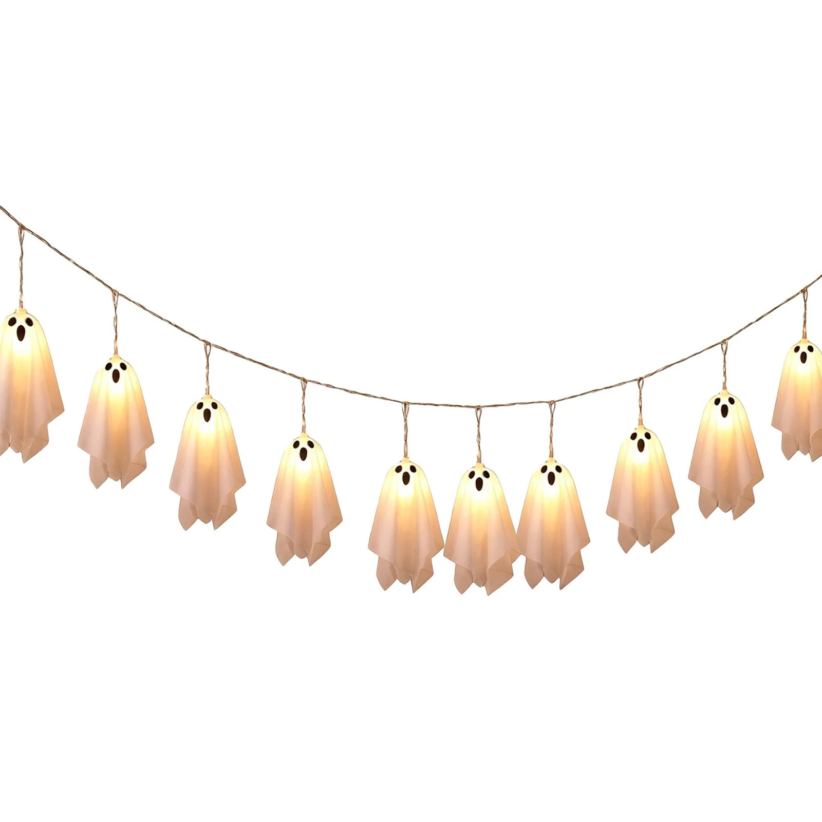 Halloween Ghost String Lights, LED Cute Spooky Fairy Lights for Fireplace Party Home Decor, Hallo... | Walmart (US)