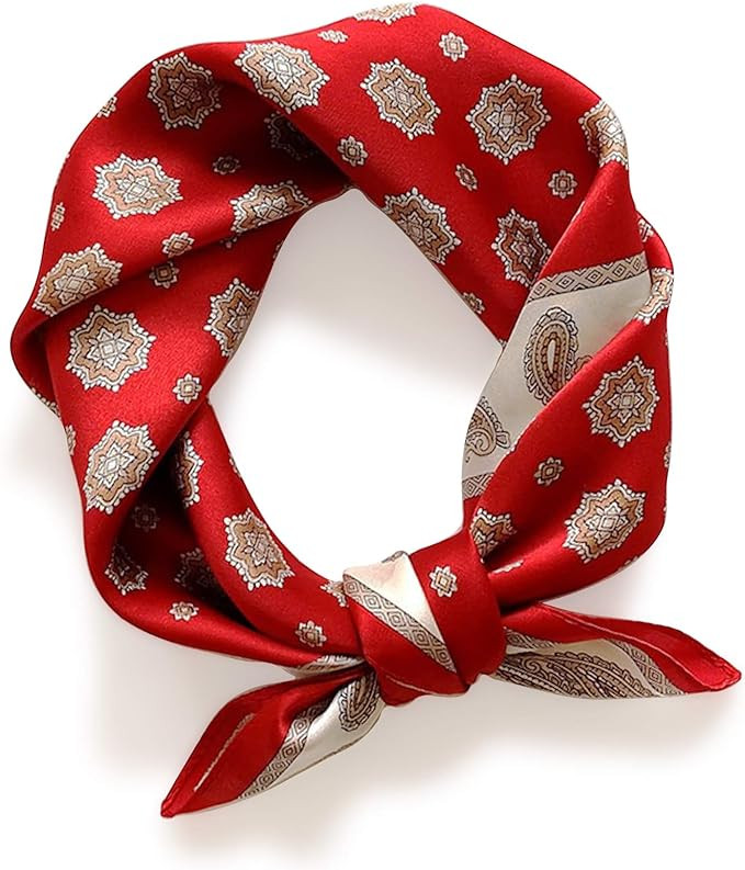 PoeticEHome 100% Mulberry Silk Neck Scarf 21"x21" Small Square Scarfs for Women Gift Packed | Amazon (US)