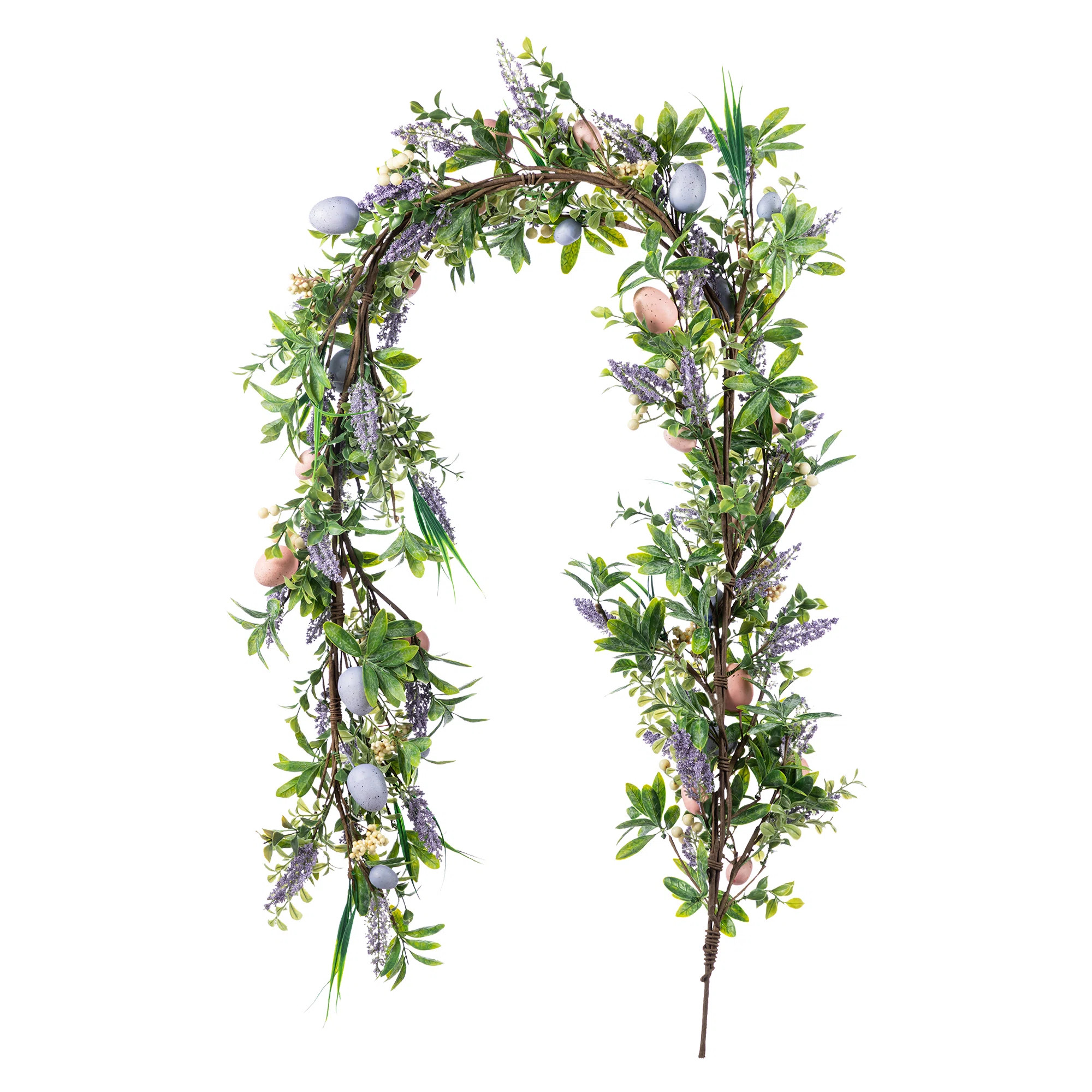 72"L Easter Egg & Lavender Garland | Wayfair North America