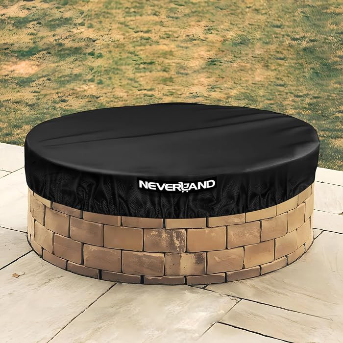 NEVERLAND Round Fire Pit Cover for In-Ground Fire Pits, 46-51 Inch Heavy Duty 600D Waterproof Out... | Amazon (US)
