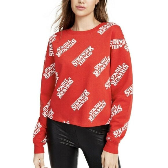 Stranger Things Graphic Red Sweatshirt Junior Size | Poshmark