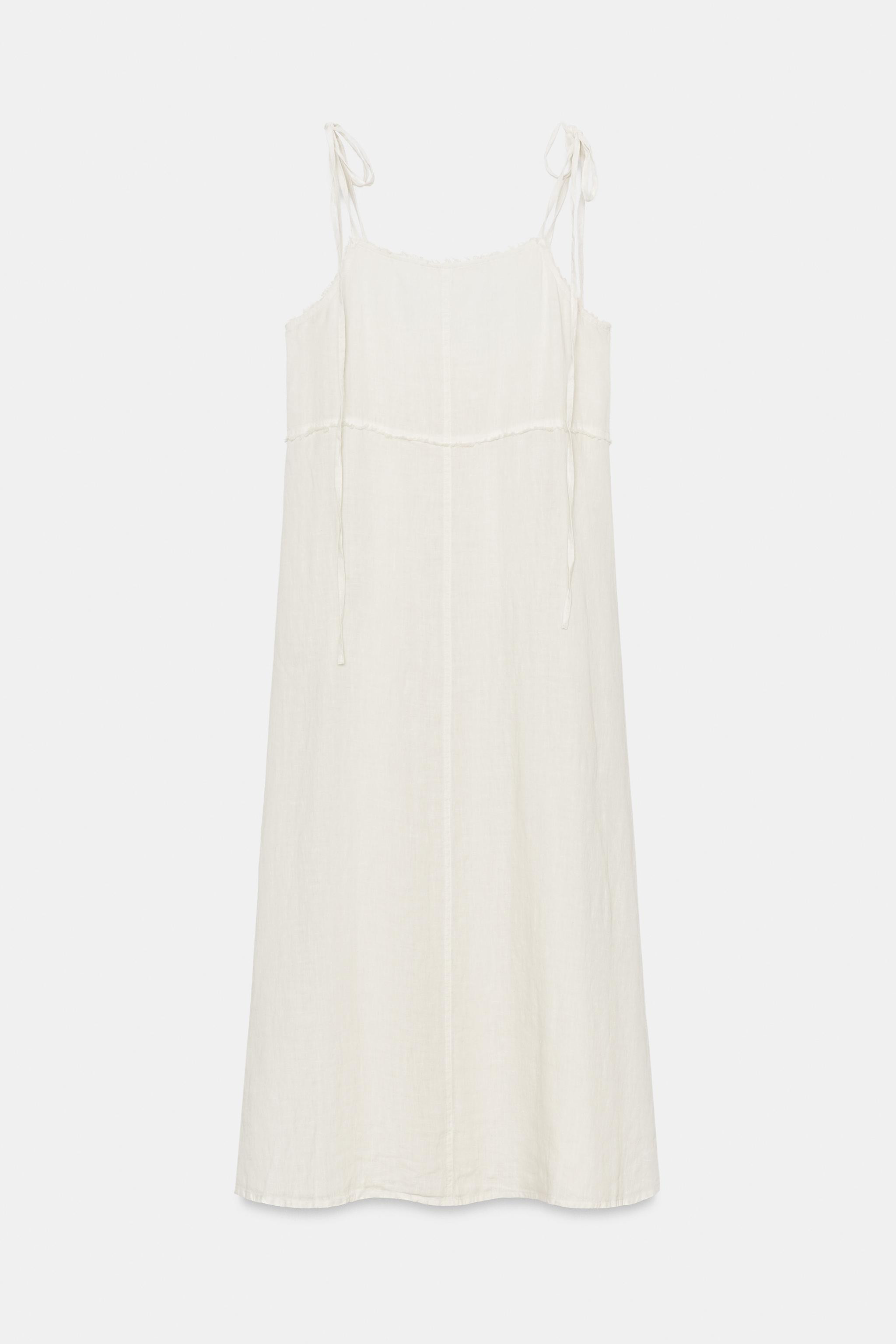 ZW COLLECTION 100% LINEN MIDI DRESS | Zara US
