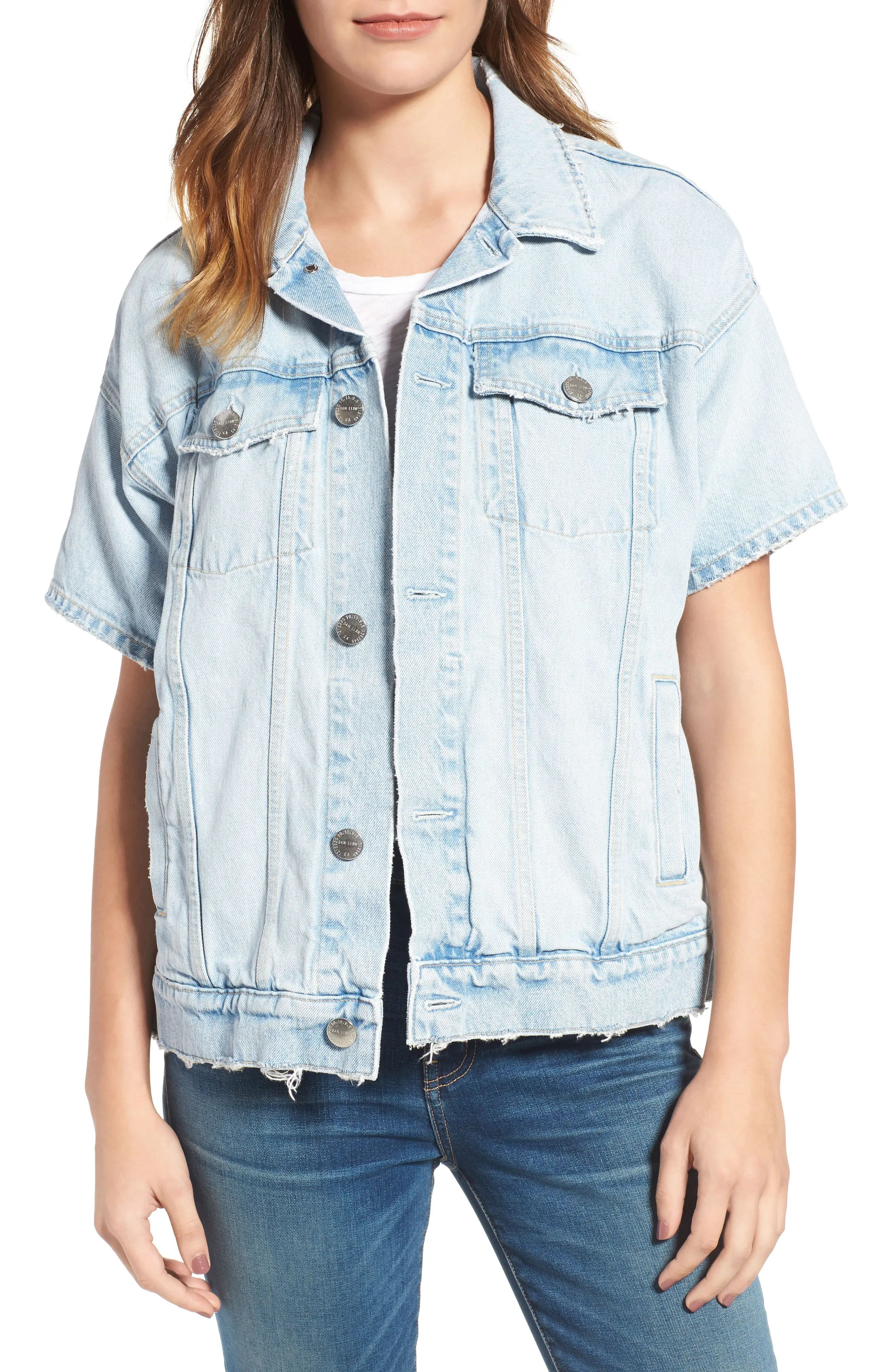 Current/Elliot The Rolled Sleeve Trucker Denim Jacket | Nordstrom