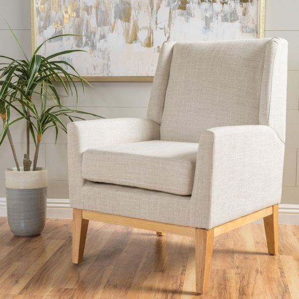 Archibald Fabric Accent Chair, Beige - Walmart.com | Walmart (US)