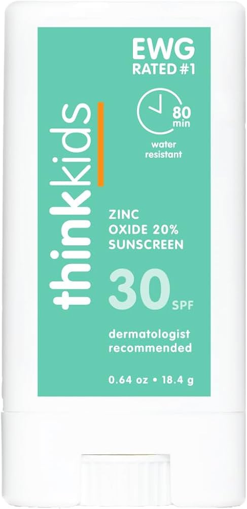 Thinksport Kids SPF 30 Mineral Sunscreen Stick, 0.64 Oz, Safe, Natural, Water Resistant Reef Safe... | Amazon (US)