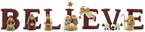 B-E-L-I-E-V-E Nativity Resin Christmas Decoration Set of 7 Letters - Size 1.75 in Tall | Amazon (US)