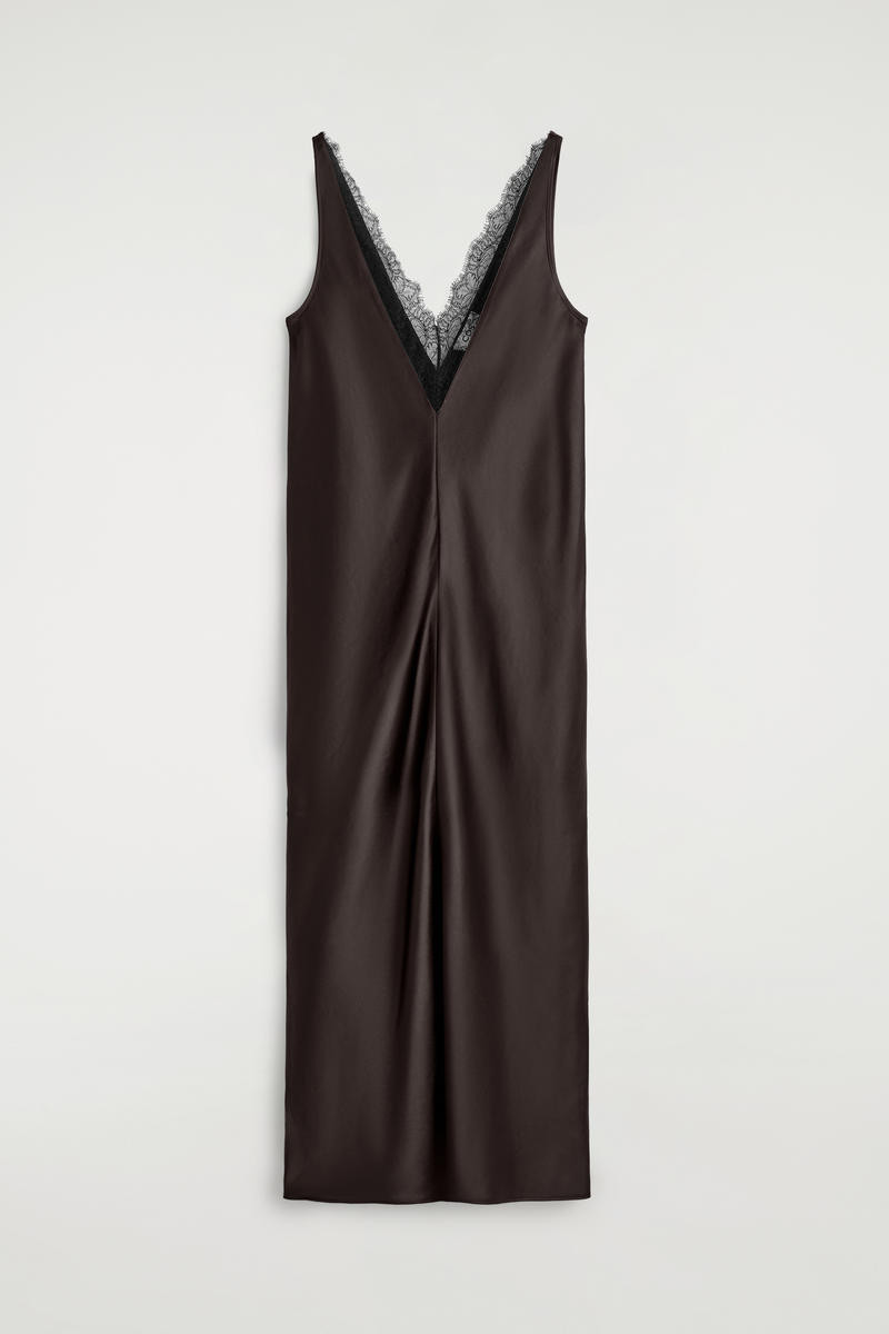 Lace-Trimmed Satin Slip Dress | COS UK