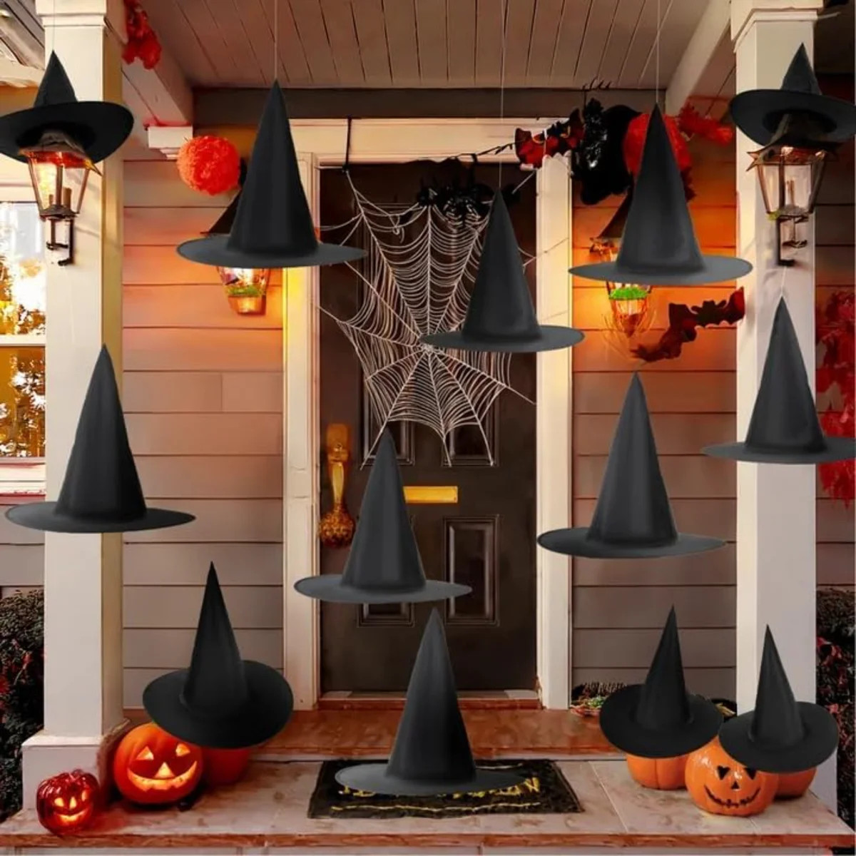 Halloween Floating Witch Hats - Hanging Witches Hats,Black Witch Hat Hanging Decor,Black Wizard H... | Wayfair North America