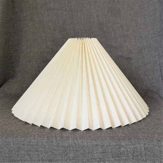 New Pale Cream cotton blend knife pleated lampshade | Etsy | Etsy (US)