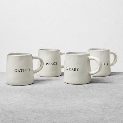 Stoneware Mugs Set of 4 - White - Hearth & Hand™ with Magnolia | Target