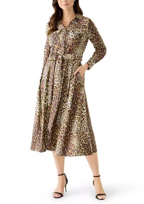 Women's 3/4 Ruffle Sleeve Midi Shirtdress | Belk