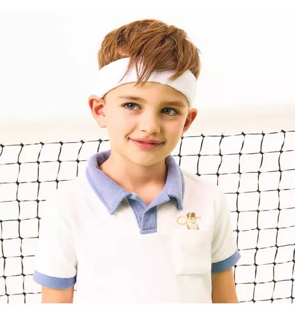 Gray Malin Tennis Dog Terry Polo | Janie and Jack