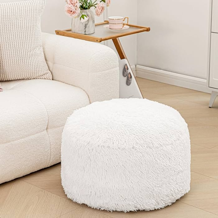Round Pouf Ottoman Stuffed Pouf Ottoman Foot Rest Floor Foot Stool Floor Pouf for Living Room Bed... | Amazon (US)