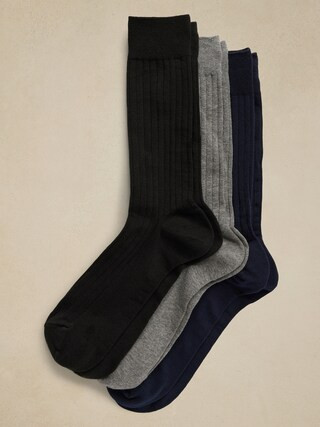 Ribbed Dress Socks (3 pack) | Banana Republic Factory