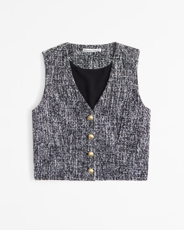 Women's Tweed Vest Set Top | Women's New Arrivals | Abercrombie.com | Abercrombie & Fitch (US)