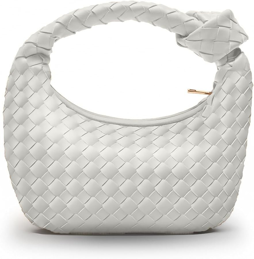 Woven Purse - Woven Bags for Women - Leather Hobo Handbags - Fashion Knotted Small Top Handle Clu... | Amazon (US)