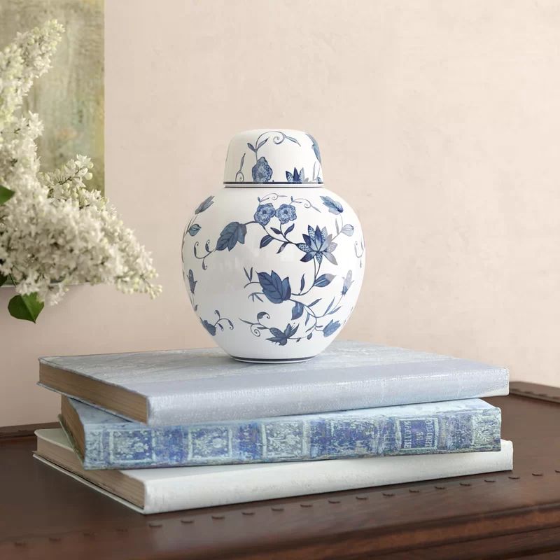Blue 7.5'' Porcelain Ginger Jar | Wayfair North America