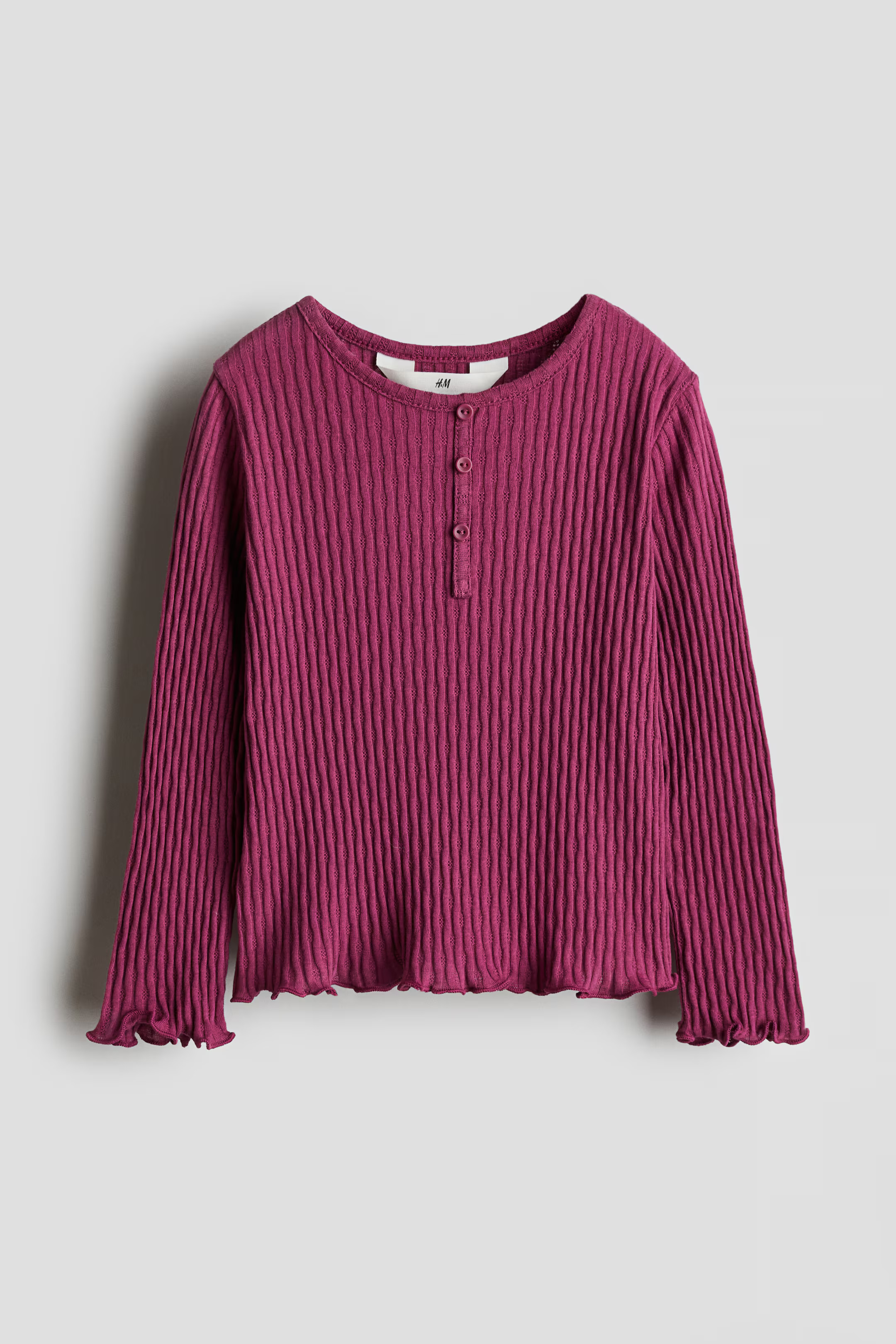 Pointelle Jersey Top - Plum - Kids | H&M US | H&M (US + CA)