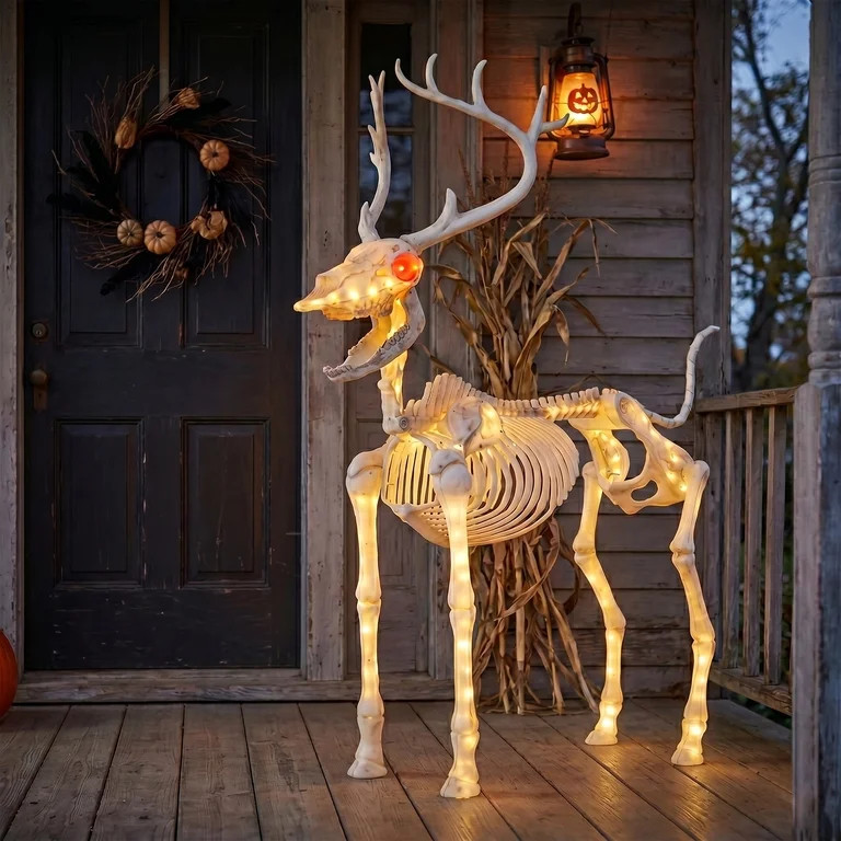 LED Illuminated Deer Skeleton, 60-inch, Halloween Decoration, by Way to Celebrate | Walmart (US)