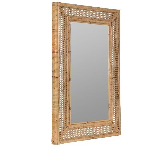 Ash Rattan Wall Mirror, 24" X 36" | Pottery Barn (US)