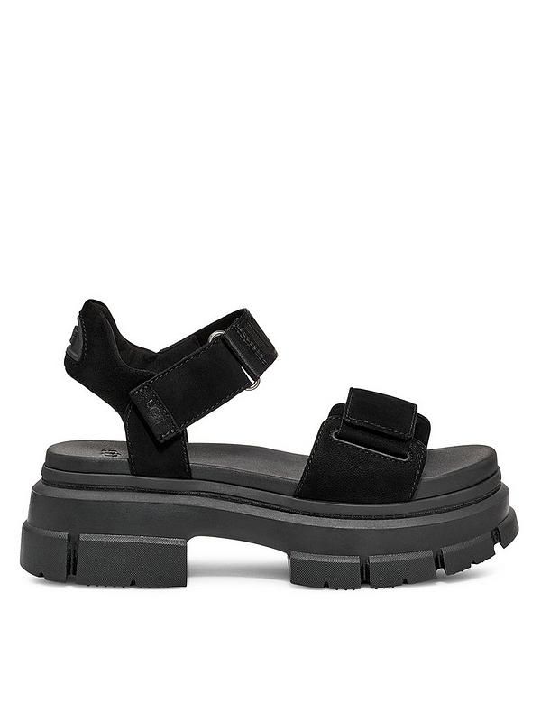 Ashton Ankle Wedge Sandals - Black | Very (UK)