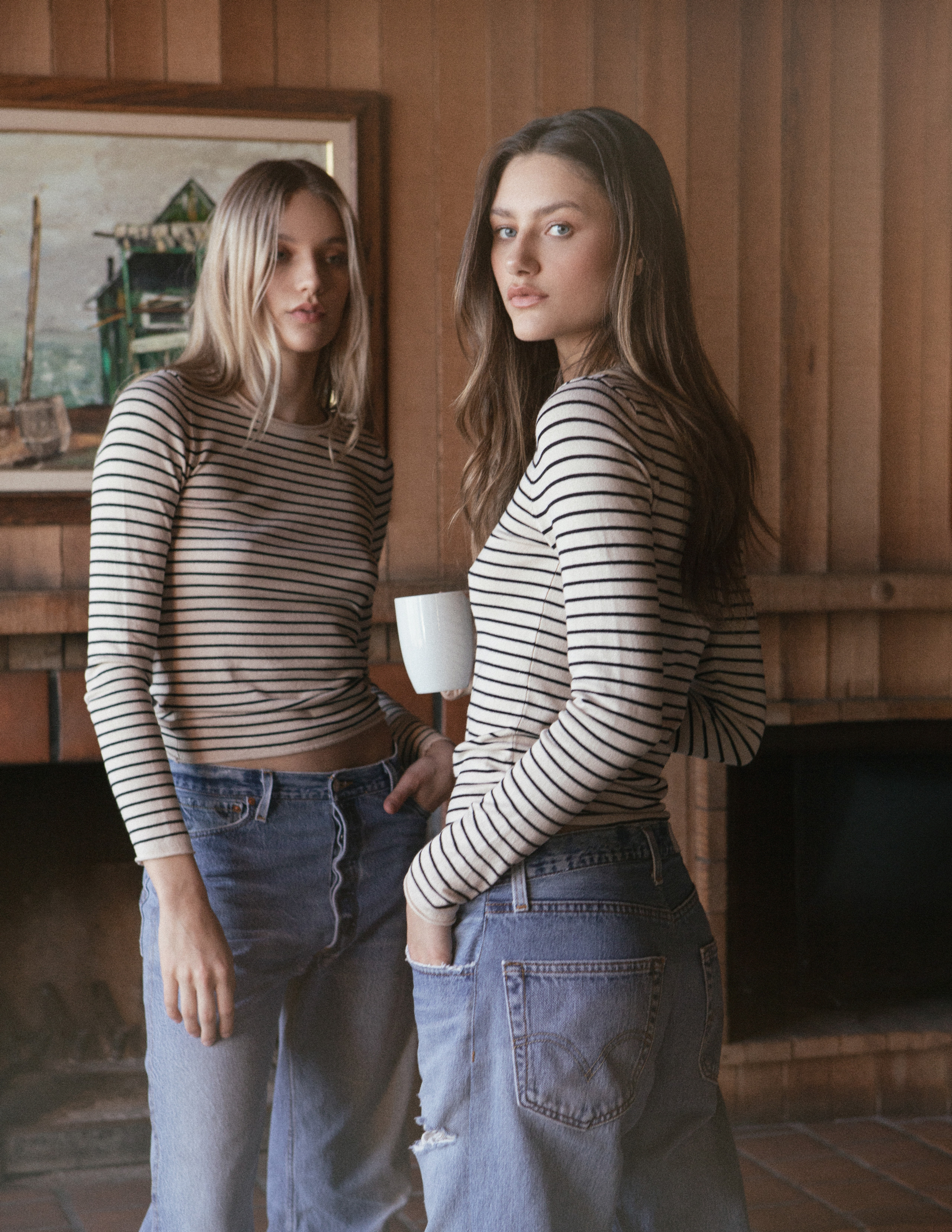 Black and Beige Classic Long Sleeve | EllandEmm