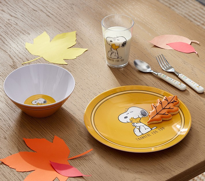 Peanuts® Snoopy® & Woodstock™ Thanksgiving Tabletop Set | Pottery Barn Kids