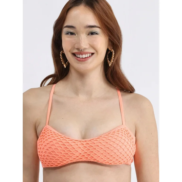No Boundaries Top de Baño Tipo Bralette de Crochet con Espalda Cruzada para Mujer XXS-XXL | Walmart (US)