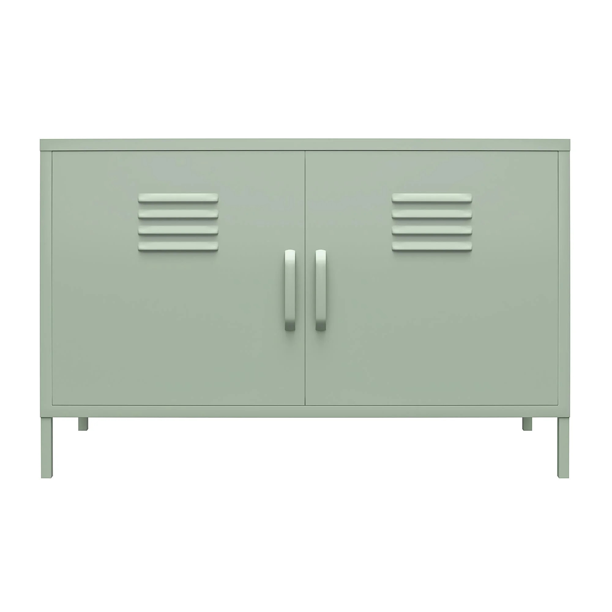RealRooms Shadwick 2 Door Metal Locker Accent Cabinet with 2 Shelves, Pale Green - Walmart.com | Walmart (US)