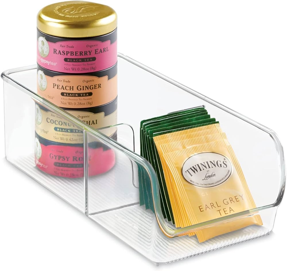 iDesign Linus Spice Packet Organizer Bin for Kitchen Pantry, Cabinet, Countertops - Clear Large | Amazon (US)