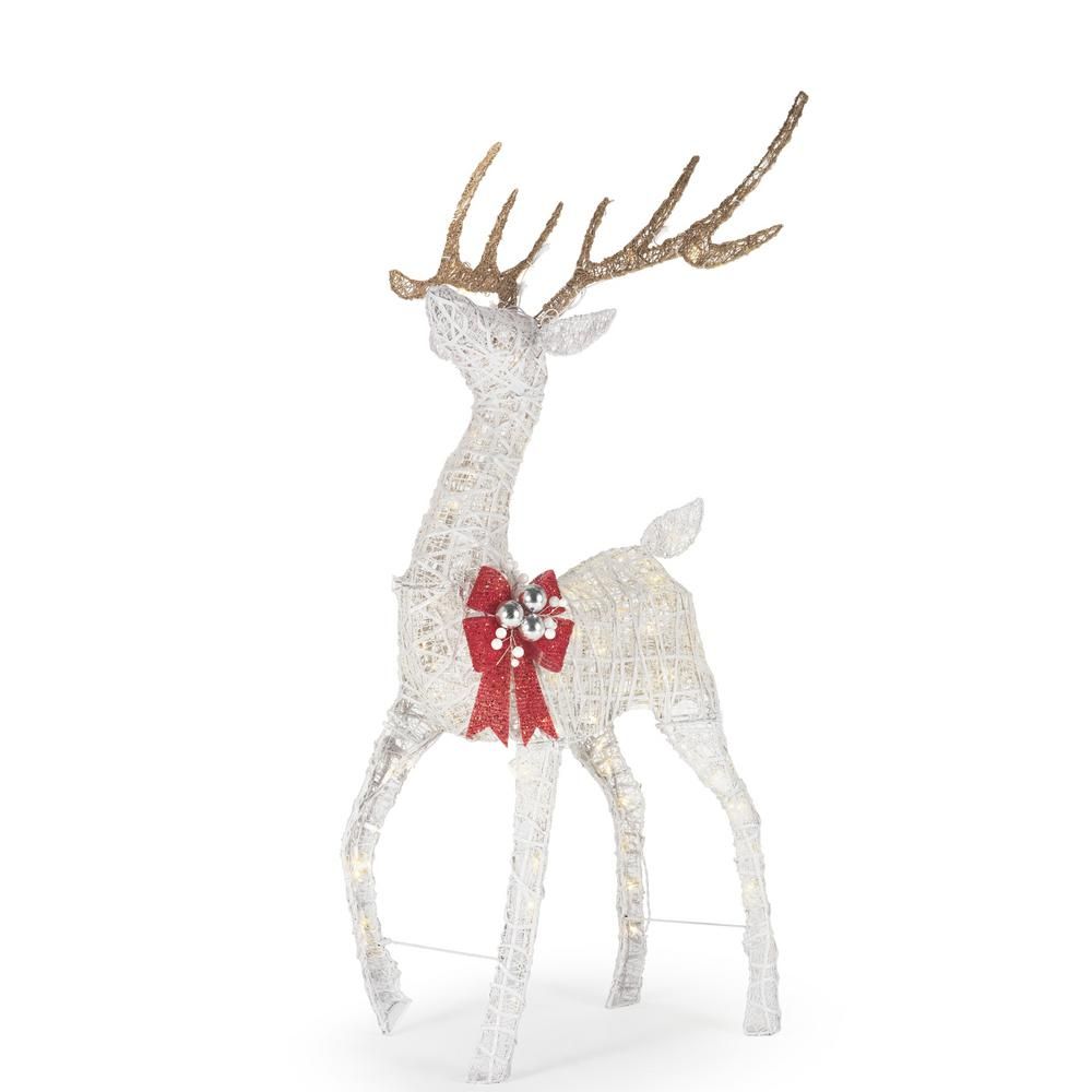 4.5 ft Polar WIshes LED Deer with Bow | The Home Depot