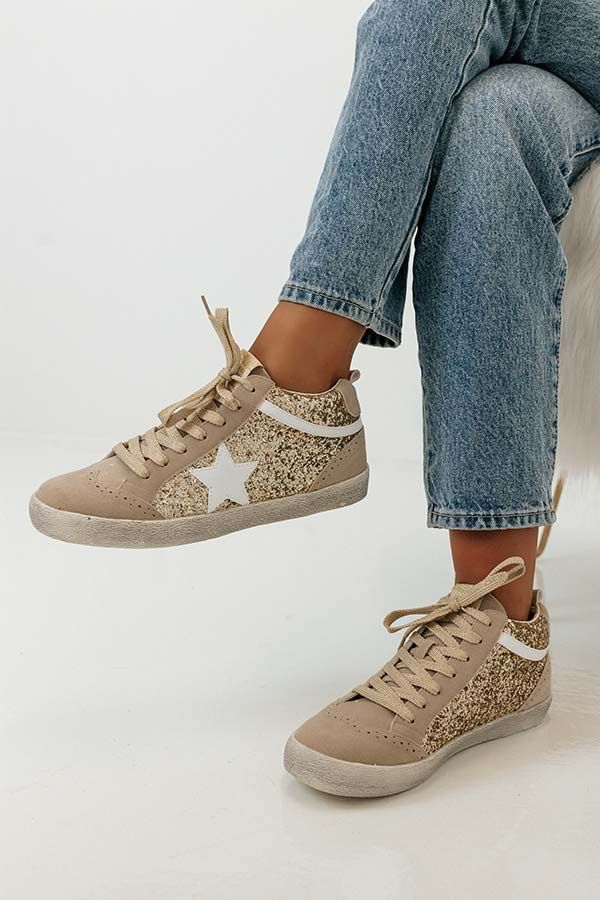The Mia Vintage Sneaker In Gold | Impressions Online Boutique
