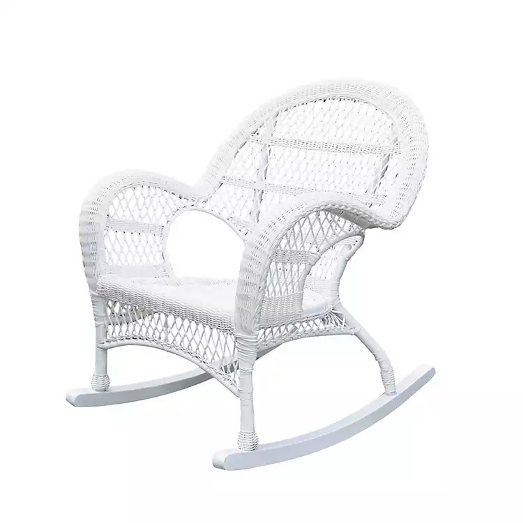 White Resin Wicker Rocking Chair | Kirkland's Home