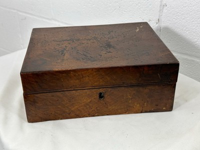 rare early burl walnut document box valuables antique 1830s fancy wood | eBay US