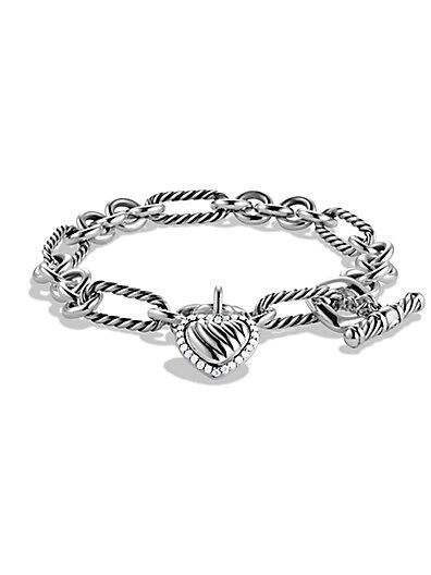 Diamond &amp; Sterling Silver Heart Charm Bracelet | Saks Fifth Avenue