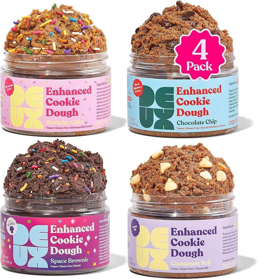DEUX Vegan Cookie Dough - Gluten Free Cookies, Healthy Cookies, Superfood Desserts, Edible Cookie... | Amazon (US)