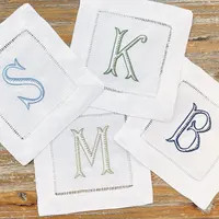 Custom Embroidered Linen Cocktail Napkins. Your Custom Text or Ours, Create Your Own Set, Monogra... | Etsy (US)
