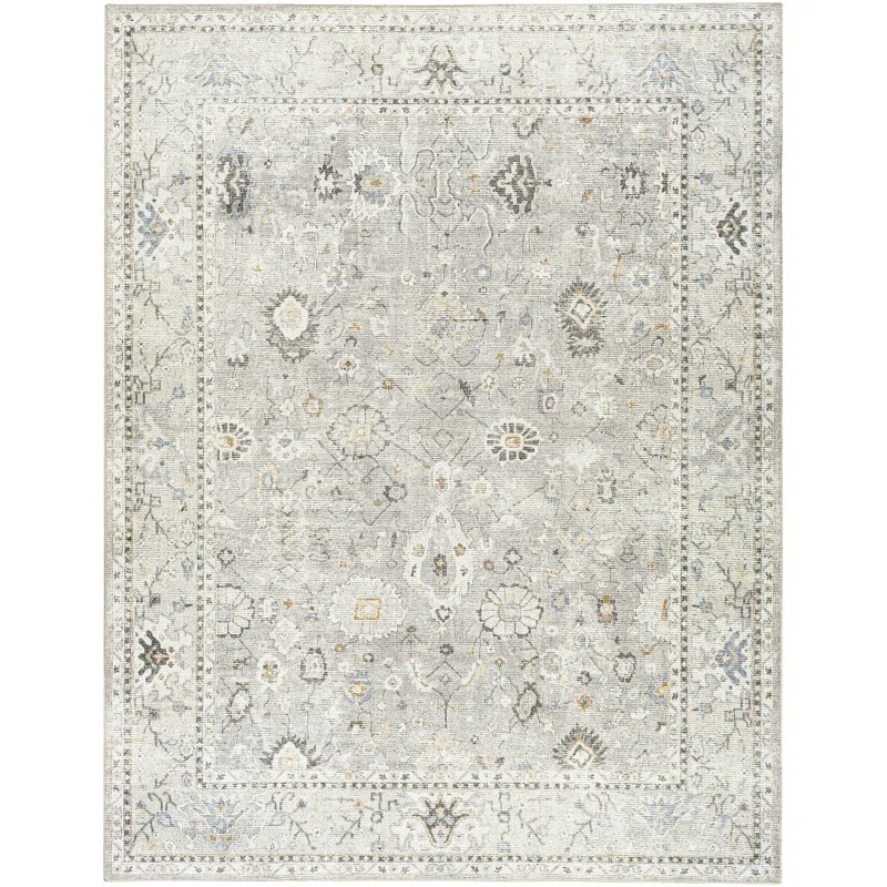 Becki Owens x Surya Davina Oriental Feather Gray/Taupe Area Rug | Wayfair Professional