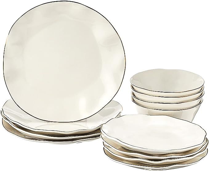 Lenox Blue Bay 12-Piece Dinnerware Set, 15.20 LB, White | Amazon (US)