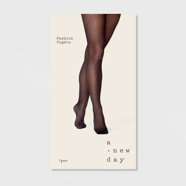 Women's Basketweave Pattern Tights - A New Day™ Black | Target