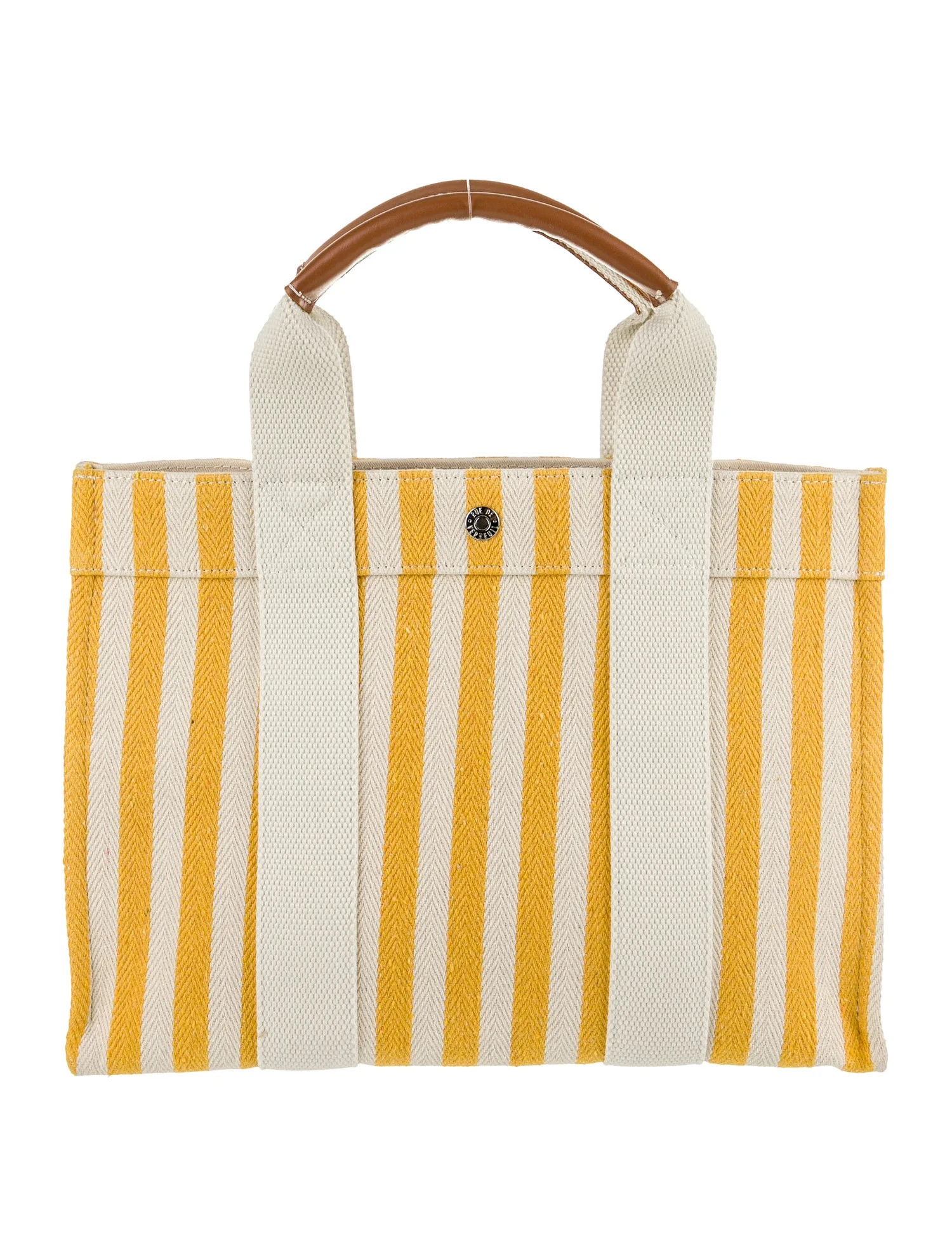 Leather Trim Canvas Tote Bag | The RealReal