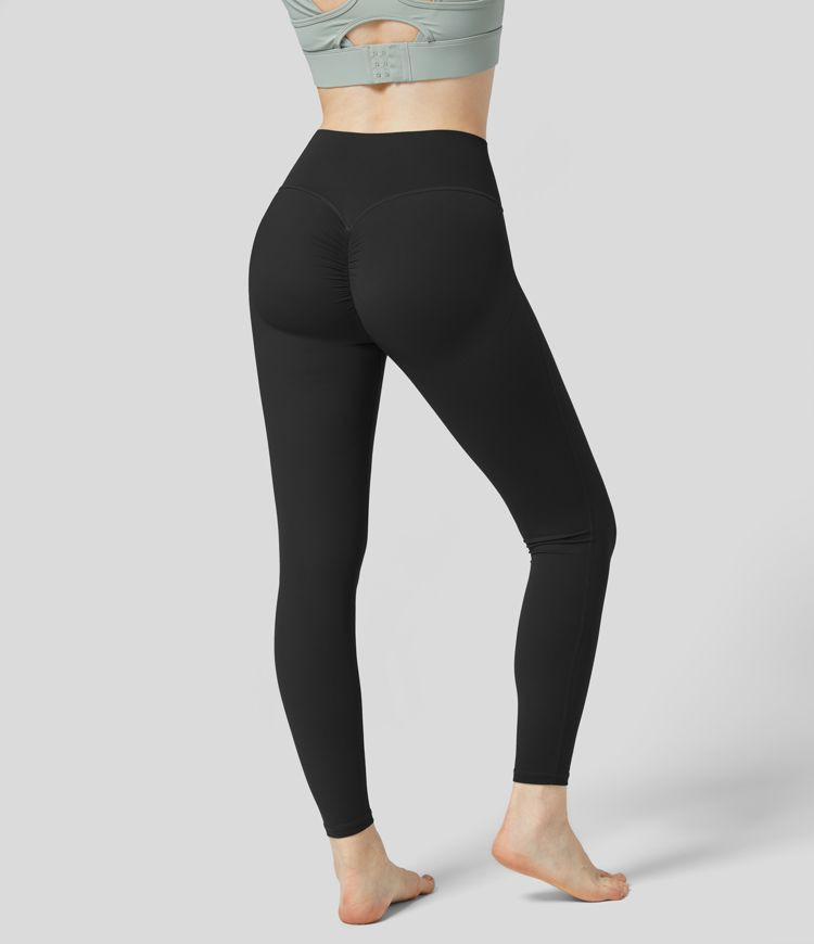 Women’s UltraSculpt High Waisted Ruched Tummy Control Butt Lifting Yoga 7/8 Leggings - Halara | HALARA